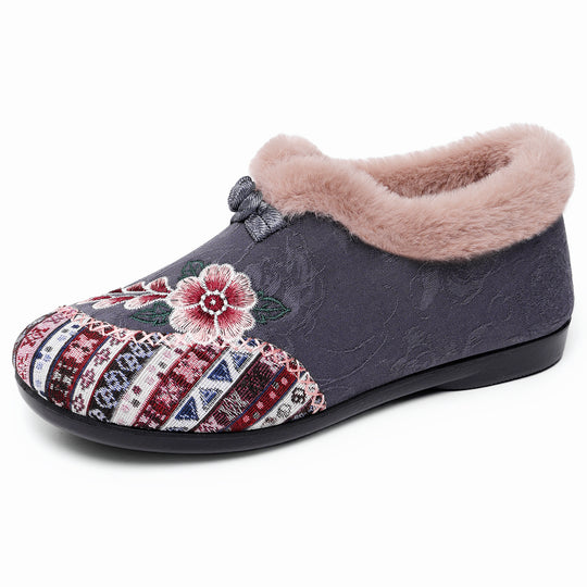 Damen Kuschelige Hausschuhe mit floralem Design R&B