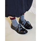 Damen elegante Mokassins mit dekorativem Knoten aus weichem Leder