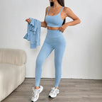Damen Sportliches Zweiteiliges Set aus atmungsaktivem Material mit Hochbund-Wirkung EB