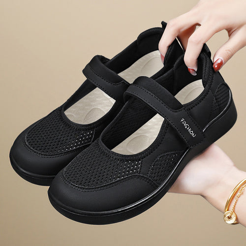 Damen Atmungsaktive Fitness-Sneaker mit verstellbarem Klettverschluss R&B