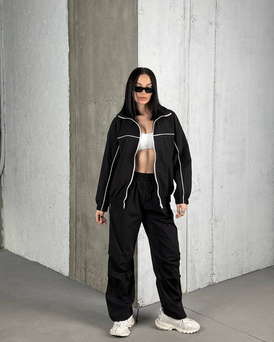 Damen sportliches Freizeit-Set mit atmungsaktiven Stoffen und elastischem Bund R&B