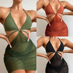 Damen Triangel-Bikini mit transparentem Wickelrock R&B