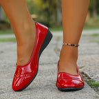 Damen Ballerinas mit elegantem Hochglanz-Lederober material und ergonomischer Laufsohle R&B