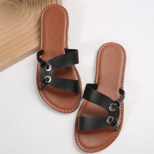 Damen freizeitorientierte Riemchen-Sandalen mit modischen Metallakzenten R&B