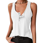 Damen Sportliches Trägershirt mit Knopfleiste R&B
