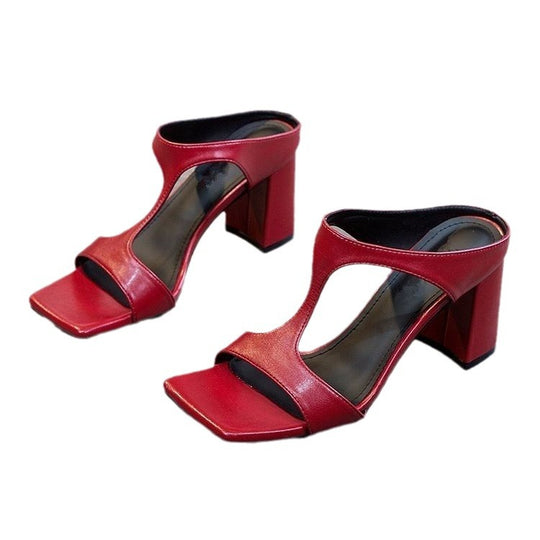 Damen elegante Plateau-Sandaletten mit geschwungenem Design R&B