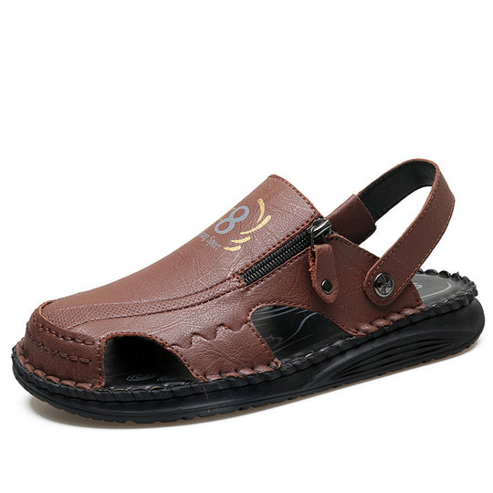 Herren orthopädische Leder-Sandalen mit verstellbarem Riemensystem R&B