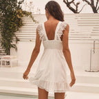 Damen luftiges Sommerkleid mit Häkelverzierung R&B