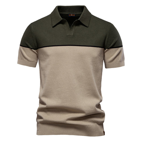 Herren Polo-Shirt mit kontrastierendem Farbblockdesign und hochwertiger Piqué-Textur R&B