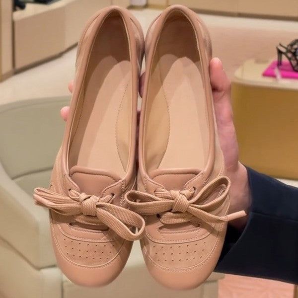 Damen Ballerina-Schuhe mit modischem Schleifendetail und hochwertiger Lederverarbeitung R&B