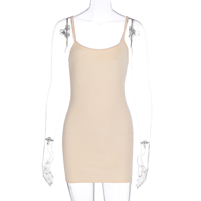 Damen Bodycon Kleid mit verstellbaren Trägern R&B