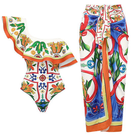Damen Bikini-Top und Wickelrock Set R&B