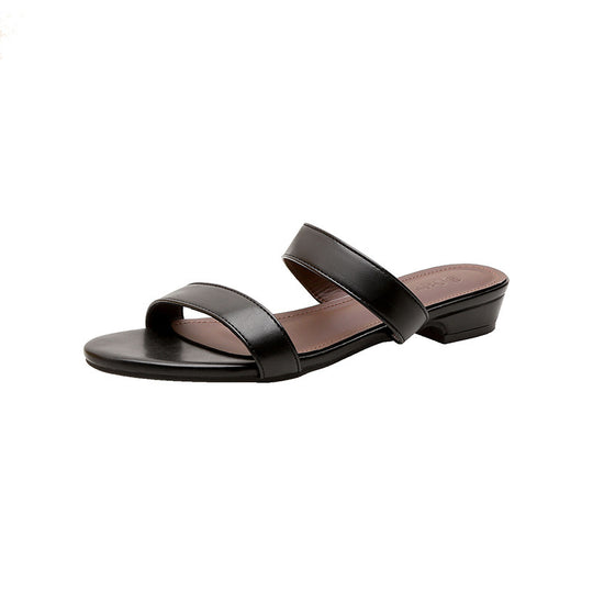 Damen elegante Slingback-Sandalen mit modischen Riemchen und leichtem Absatz R&B