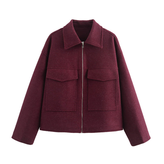 Damen cropped Utility-Jacke mit großen Taschen und modernem Schnitt R&B