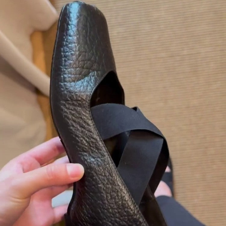 Damen Mokassins mit elastischen Überkreuz-Riemen und formschönem Design R&B