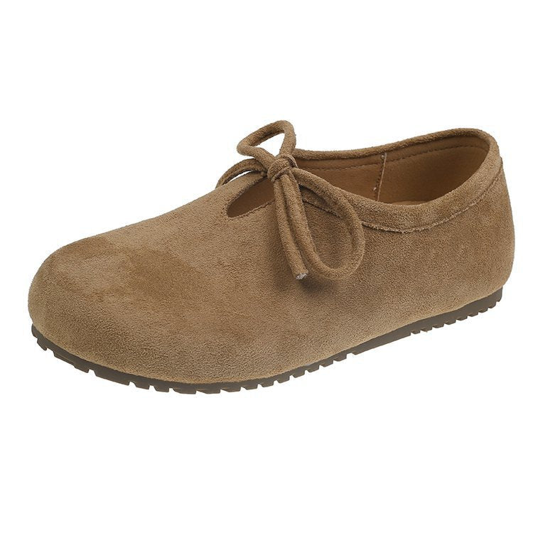 Damen bequeme Filzschuhe mit dekorativem Schnürdetail R&B