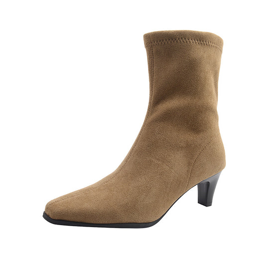 Damen Ankle-Boots mit spitzem Absatz und elegantem Reißverschluss R&B