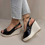 Damen Wedge-Pantoletten mit dekorativem Riemendesign und komfortabler Sohle R&B
