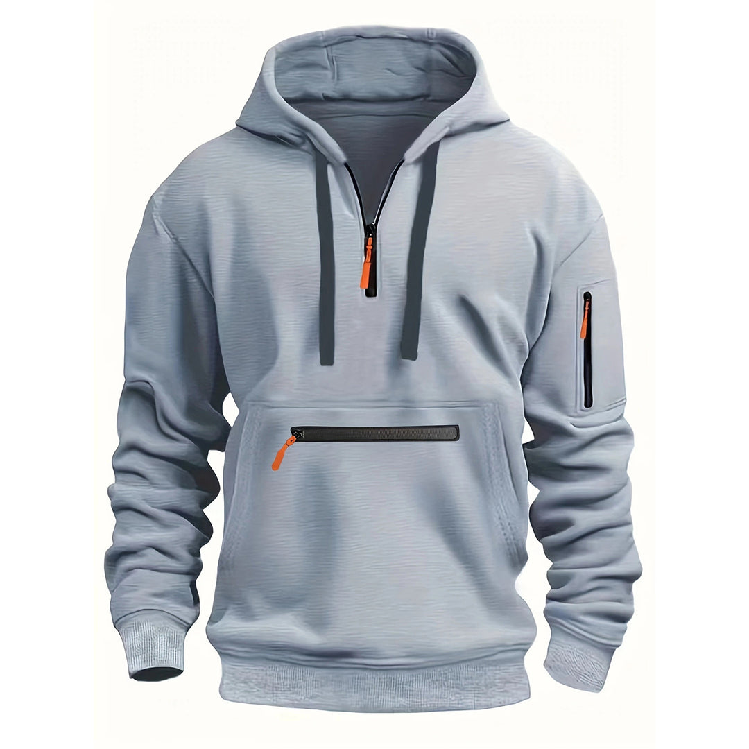 Herren praktischer Zip-Hoodie mit reflektierenden Details und verschiedenen Taschen R&B