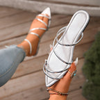 Damen Offene Sandalen mit metallic Akzenten und elegantem Design R&B