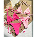 Damen Triangel-Bikini-Set mit regulierbaren BindR&Bändern und gefüttert R&B