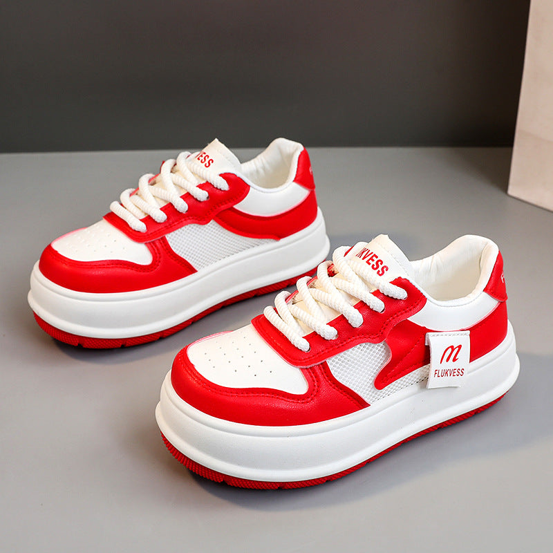 Damen modische Plateau Sneakers mit atmungsaktiver Mesh-Oberfläche und dämpfendem Sohlenprofil R&B