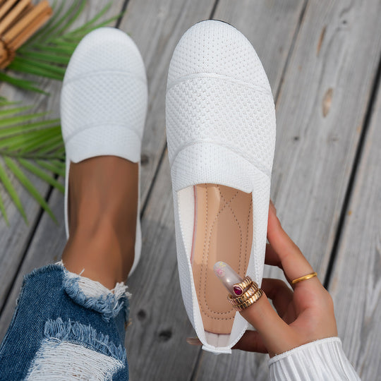 Damen komfortable Slipper mit innovativem Strickdesign R&B