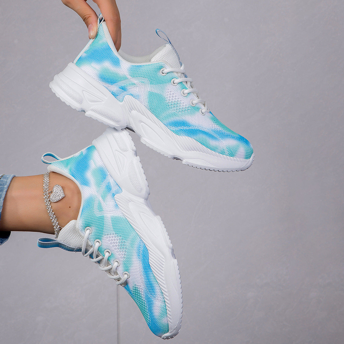 Damen Sportliche und farbenfrohe Laufschuhe mit atmungsaktivem Mesh-Obermaterial