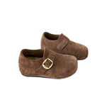 Damen Komfortable Wildleder-Clogs mit modischer Schnallenverzierung R&B
