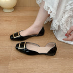 Damen elegante Slip-On Ballerinas mit goldenen Schnallen R&B