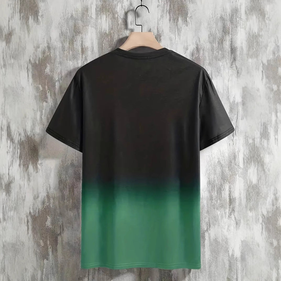 Herren T-Shirt mit modernem Farbverlauf und Palmenstickerei