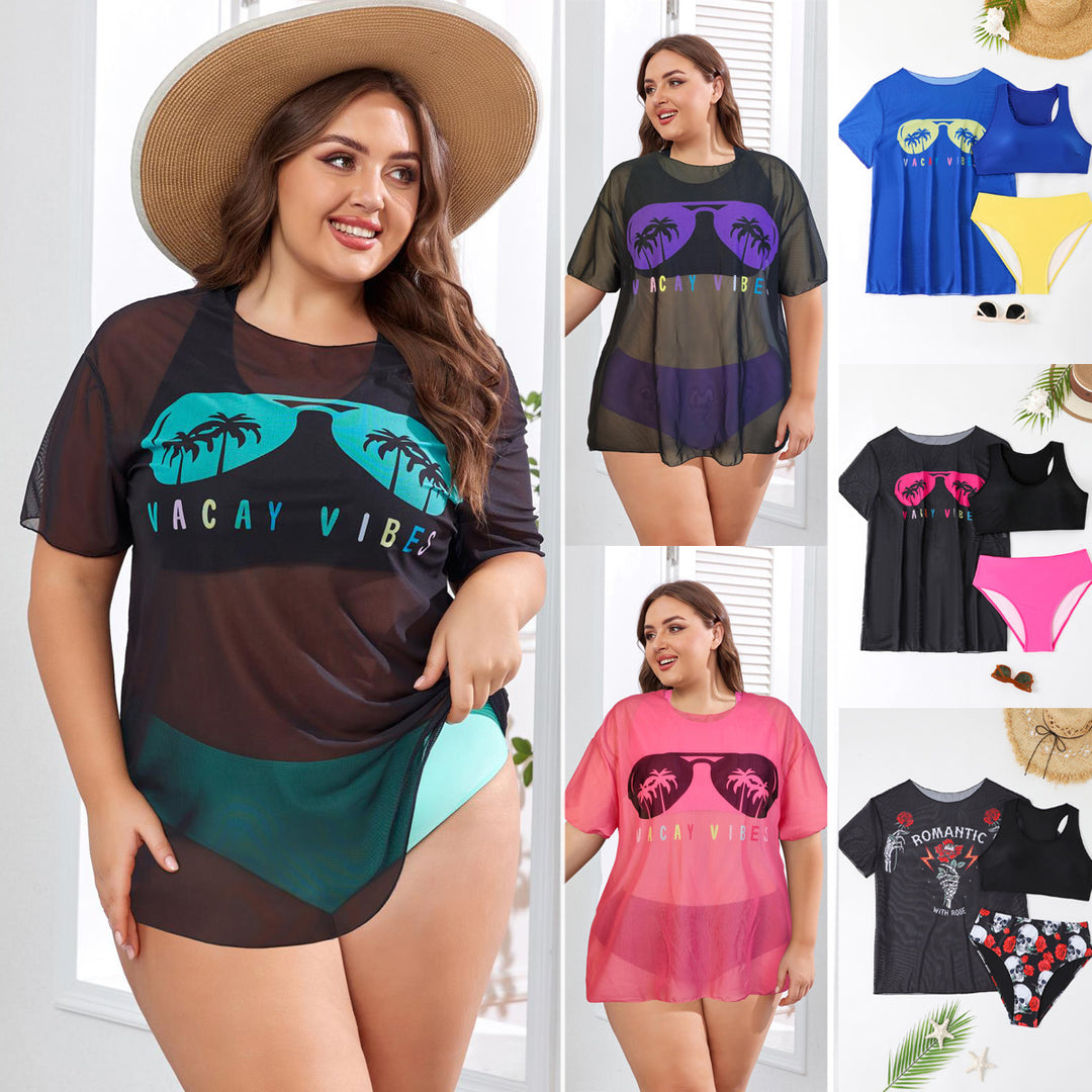 Damen Freizeit-Bikini-Set mit Netzoberteil R&B