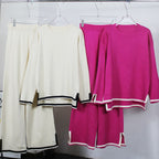 Damen Freizeit-Strickset mit kontrastierenden Abschlüssen R&B