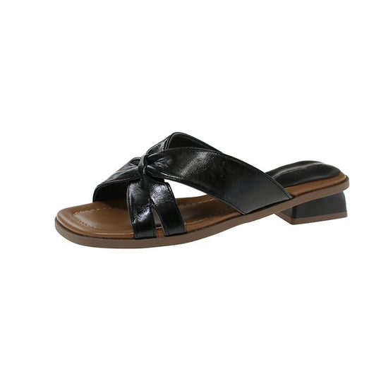 Damen elegante Mules mit modischem Knoten-Design R&B