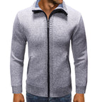 Herren Strickjacke mit Stehkragen und praktischen Taschen R&B