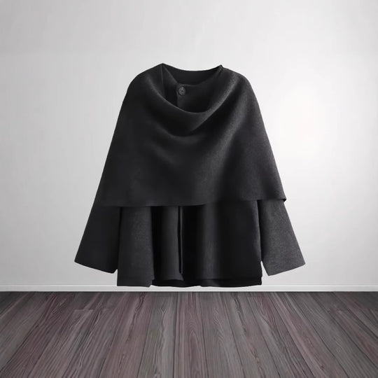 Damen elegante und gemütliche Capejacke R&B
