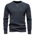 Herren nan mitteldicker Struktur-Strickpullover mit Raglanärmeln und Rippenbündchen R&B