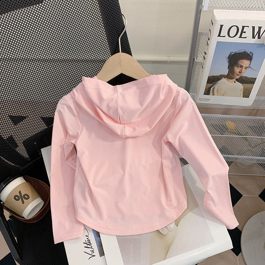 Mädchen Nan leichte atmungsaktive Kapuzenwindjacke mit vorderen Pattentaschen R&B