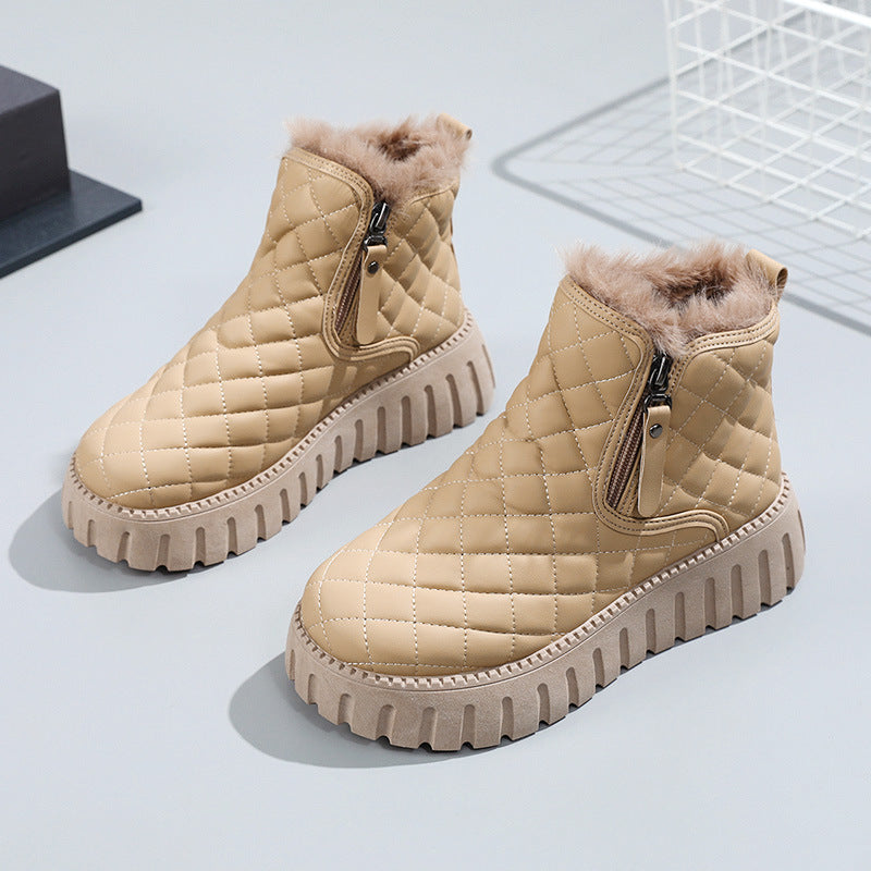 Damen Steppstiefel mit kuscheligem Lammfellfutter R&B