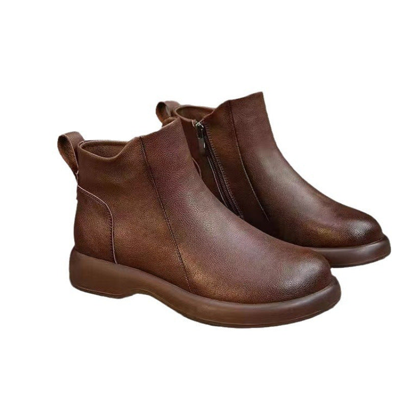 Damen Modische Stiefeletten mit elegantem Reißverschluss und rutschfester Sohle R&B