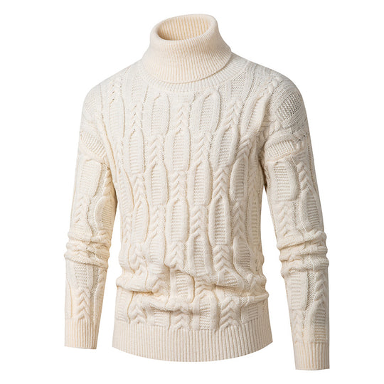 Herren Hochwertiger Rollkragenpullover mit Strukturmuster R&B