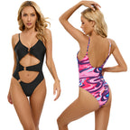 Damen Einteiler Badeanzug mit modischem Cut-Out und verspieltem Ringdetail R&B