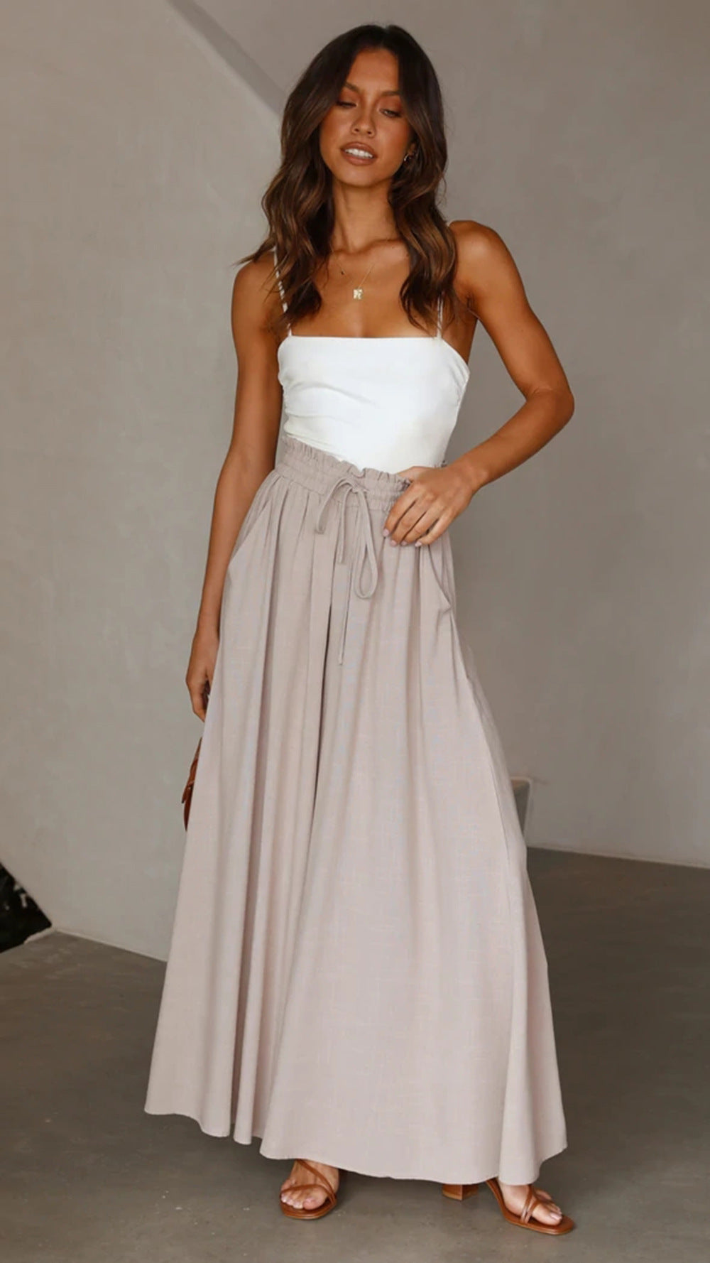 Damen Maxi-Rock mit elastischem Bund und Taschen R&B