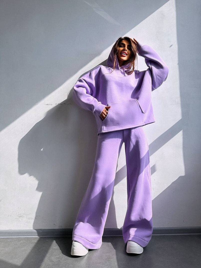 Damen Cooles Oversized Hoodie und weite Freizeithose R&B