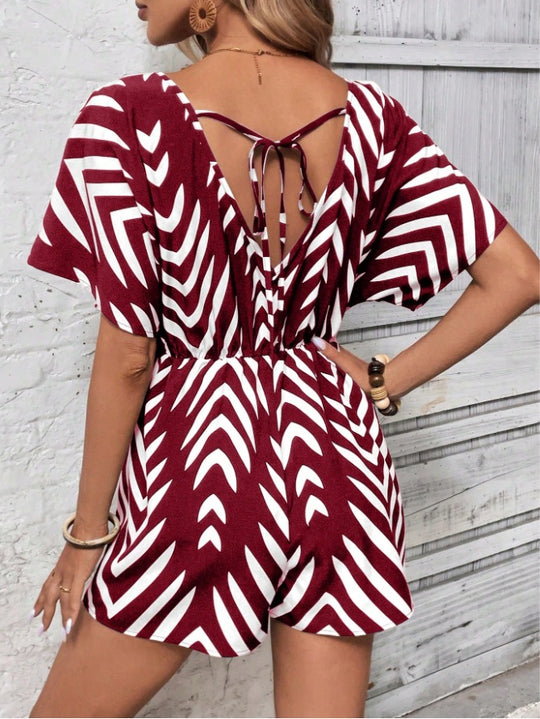 Damen Jumpsuit mit modernem Chevron-Design R&B