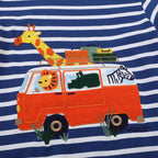 Jungen T-Shirt mit tierischem Motiv und verspieltem Fahrzeugdesign R&B