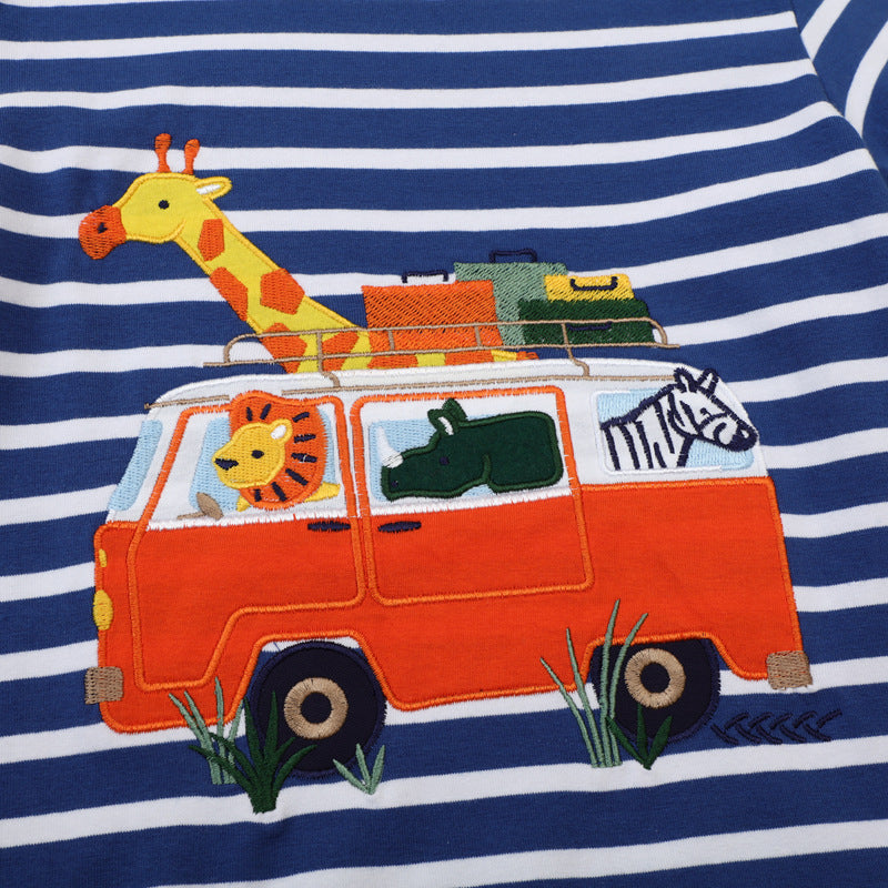 Jungen T-Shirt mit tierischem Motiv und verspieltem Fahrzeugdesign R&B