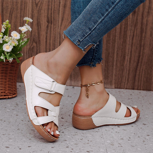Damen Bequeme Keil-Sandalen mit verstellbaren Riemen R&B
