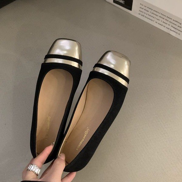 Damen elegante Ballerinas mit metallischem Besatz und komfortablem Fußbett R&B