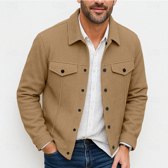 Herren stylische Utility-Jacke mit gepolsterten Taschen R&B